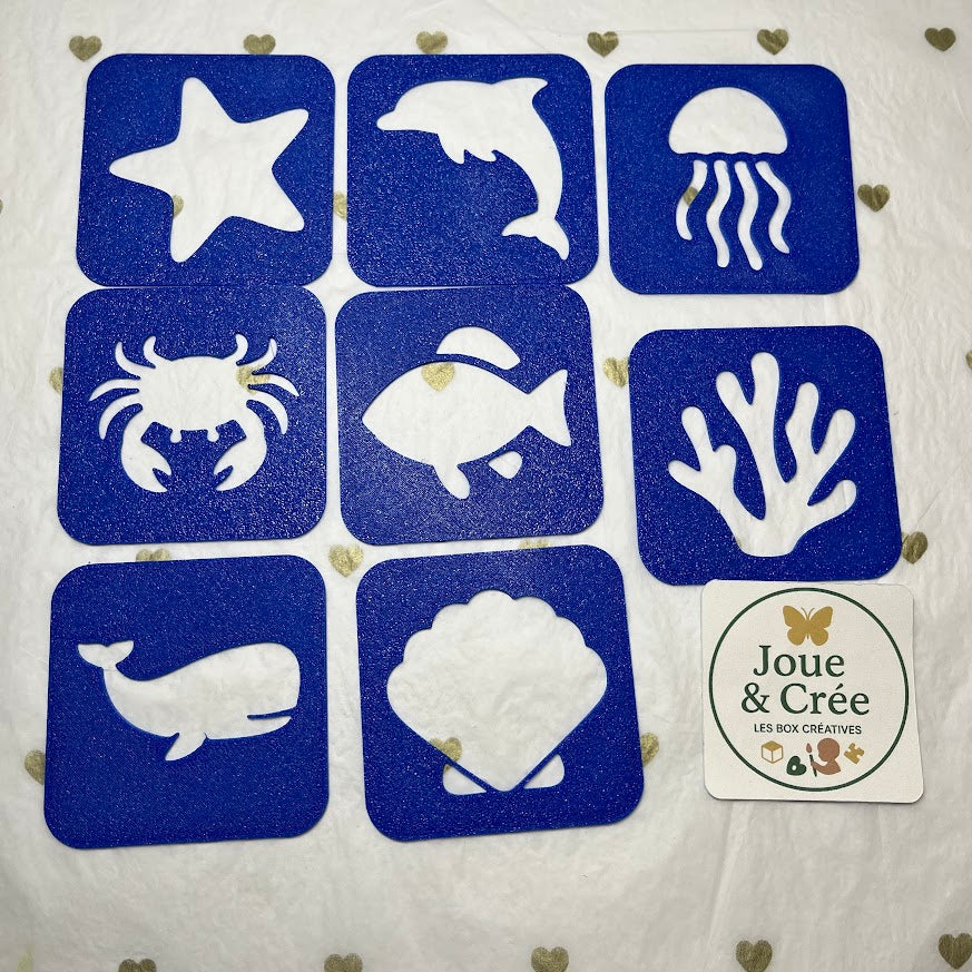 Kit pochoirs Animaux marins